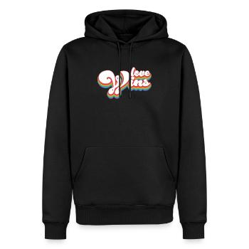 L’amour gagne - Mois de la fierté LGBTQ - Sweat à capuche Premium bio Homme - noir - Devant - Nico (187cm)