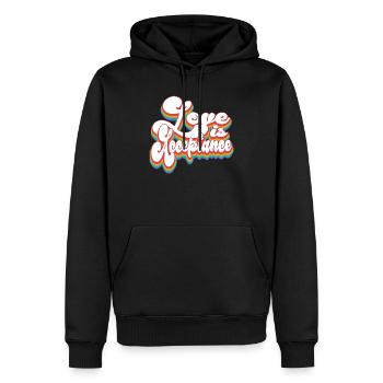 L’amour c’est l’acceptation - Mois de la fierté LGBTQ - Sweat à capuche Premium bio Homme - noir - Devant - Nico (187cm)