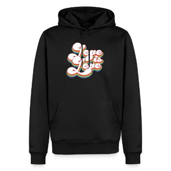Liebe ist Liebe - Pride Month LGBTQ - Männer Premium Bio Hoodie - Schwarz - Vorne - Nico (187cm)