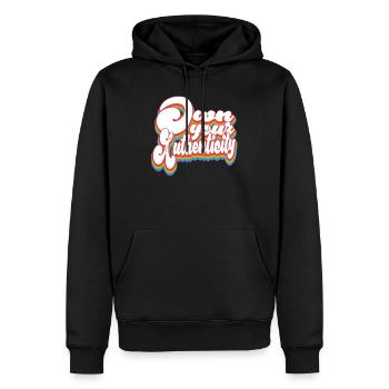 Appropriez-vous votre authenticité - Mois de la fierté LGBTQ - Sweat à capuche Premium bio Homme - noir - Devant - Nico (187cm)