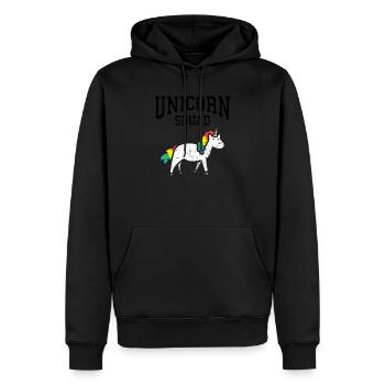 Escouade de licornes - Sweat à capuche Premium bio Homme - noir - Devant - Nico (187cm)
