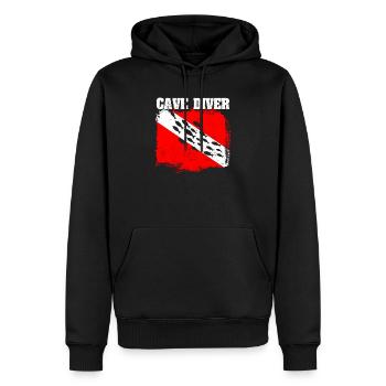 Moniteur de grotte Divemaster Instructeur de plongée profonde - Sweat à capuche Premium bio Homme - noir - Devant - Nico (187cm)