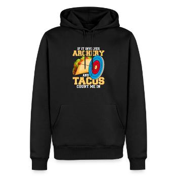 Si cela implique du tir à l’arc et des tacos, comptez-moi dans le goudron d’arc - Sweat à capuche Premium bio Homme - noir - Devant - Nico (187cm)