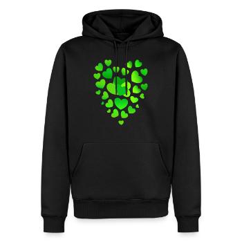 Cœurs verts Cœur vert - Sweat à capuche Premium bio Homme - noir - Devant - Nico (187cm)