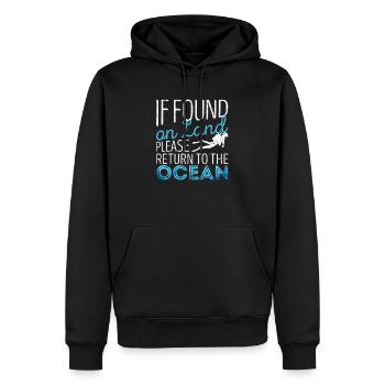 Wenn Sie an Land gefunden werden, kehren Sie bitte - Männer Premium Bio Hoodie - Schwarz - Vorne - Nico (187cm)