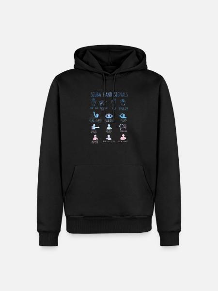 Dykker håndsignal sjovt dykkersignalteam - Herre Premium økologisk hoodie - sort