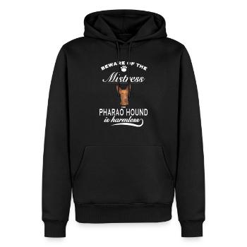 Beware of the mistress, harmless Pharaoh Hound - Men’s Premium Organic Hoodie - black - Front - Nico (187cm)