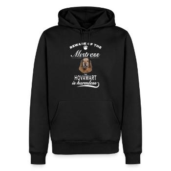 Beware of the mistress, harmless Hovawart - Männer Premium Bio Hoodie - Schwarz - Vorne - Nico (187cm)