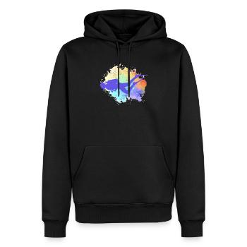 Plongée Rétro Aquarelle Apnée Aquatique Plongeur Immergé - Sweat à capuche Premium bio Homme - noir - Devant - Nico (187cm)
