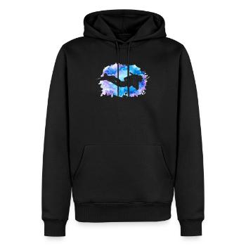 Plongée Rétro Aquarelle Apnée Aquatique Plongeur Immergé - Sweat à capuche Premium bio Homme - noir - Devant - Nico (187cm)