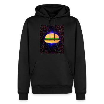 Burger Cheeseburger Hamburger - Grillmeister - Sweat à capuche Premium bio Homme - noir - Devant - Nico (187cm)