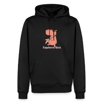 Capybaras Rock Capybara Rodent Mammal - Männer Premium Bio Hoodie - Schwarz - Vorne - Nico (187cm)