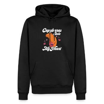 Capybaras a volé mon cœur Capybara rongeur Mammifère - Sweat à capuche Premium bio Homme - noir - Devant - Nico (187cm)