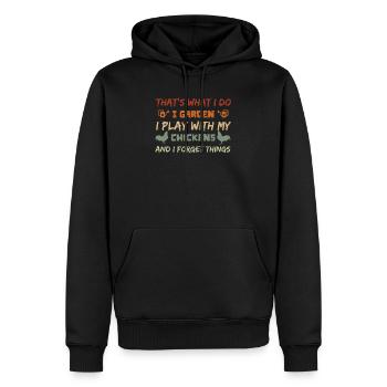 Retro Thats What I Do I Garden - Men’s Premium Organic Hoodie - black - Front - Nico (187cm)