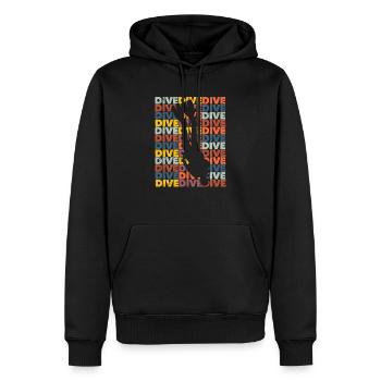 Tauchen Retro Vintage Tauchen Silhouette Ozean - Männer Premium Bio Hoodie - Schwarz - Vorne - Nico (187cm)