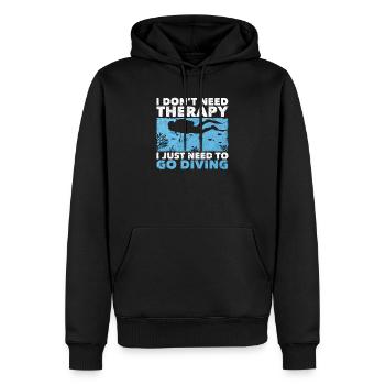 Je n’ai pas besoin de thérapie, j’ai juste besoin de plonger - Sweat à capuche Premium bio Homme - noir - Devant - Nico (187cm)