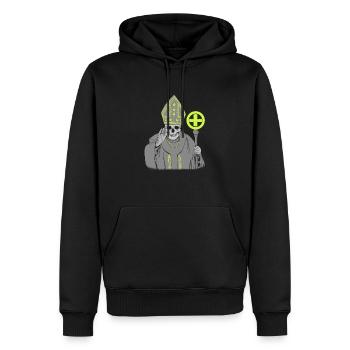 Dark Pope, Dunkler - Männer Premium Bio Hoodie - Schwarz - Vorne - Nico (187cm)