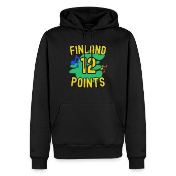 Finlande 12 points - le bon vainqueur - Sweat à capuche Premium bio Homme - noir - Devant - Nico (187cm)