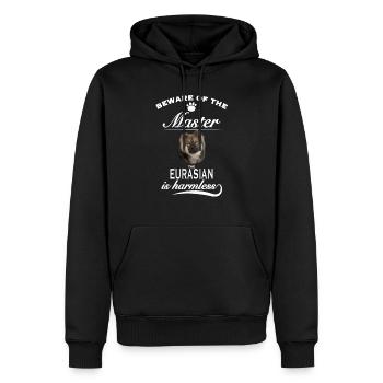 Beware of the master, harmless Eurasian - Männer Premium Bio Hoodie - Schwarz - Vorne - Nico (187cm)