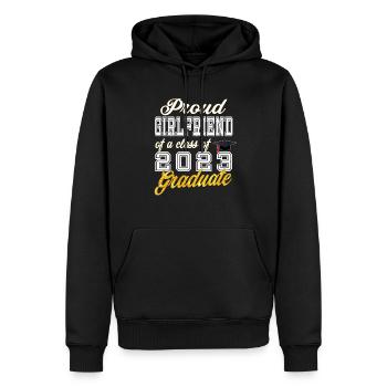 Petite amie d’un diplômé - Fière petite amie d’un Cla - Sweat à capuche Premium bio Homme - noir - Devant - Nico (187cm)