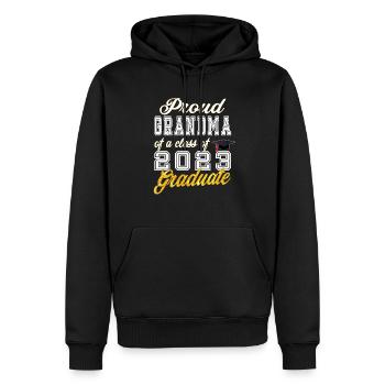 Grand-mère de diplômé - Fière grand-mère d’une classe de - Sweat à capuche Premium bio Homme - noir - Devant - Nico (187cm)