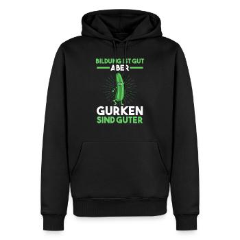 Veganer Vegetarier Gemüsegarten Gurken - Männer Premium Bio Hoodie - Schwarz - Vorne - Nico (187cm)