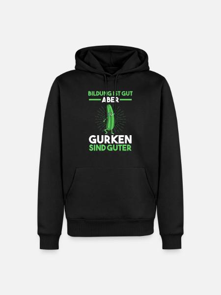 Veganer Vegetarier Gemüsegarten Gurken - Männer Premium Bio Hoodie - Schwarz