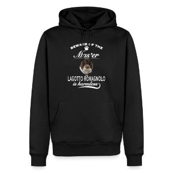 Beware of the master, harmless Lagotto Romagnolo - Männer Premium Bio Hoodie - Schwarz - Vorne - Nico (187cm)