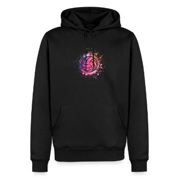 Aquarell Volleyball Liebhaber Fan Trainer - Männer Premium Bio Hoodie - Schwarz - Vorne - Nico (187cm)