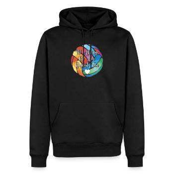 Je serai toujours son plus grand fan de volleyball - Sweat à capuche Premium bio Homme - noir - Devant - Nico (187cm)