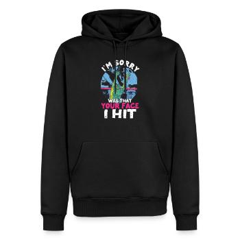 Je suis désolé, c’était ton visage que j’ai - Sweat à capuche Premium bio Homme - noir - Devant - Nico (187cm)