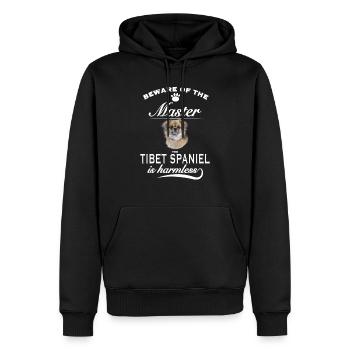 Beware of the master, harmless Tibet Spaniel - Männer Premium Bio Hoodie - Schwarz - Vorne - Nico (187cm)