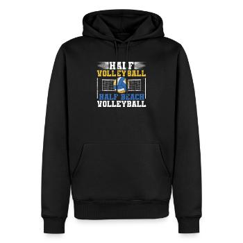 Half Beach Volleyball Players Coaches Fans Sports in the - Men’s Premium Organic Hoodie - black - Front - Nico (187cm)