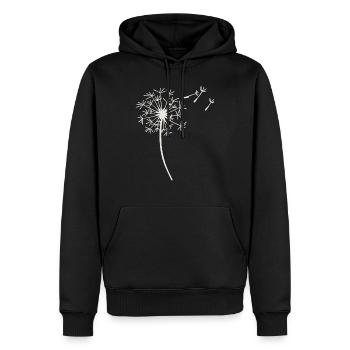 Dandelion - Männer Premium Bio Hoodie - Schwarz - Vorne - Nico (187cm)