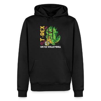 T-Rex déteste les joueurs de volleyball athlètes sports de loisir - Sweat à capuche Premium bio Homme - noir - Devant - Nico (187cm)
