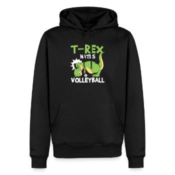 T-Rex déteste les joueurs de volleyball athlètes sports de loisir - Sweat à capuche Premium bio Homme - noir - Devant - Nico (187cm)