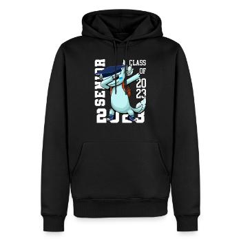 Senior 2023 Grad Happy Axolotl Dabbing Graduation - Men’s Premium Organic Hoodie - black - Front - Nico (187cm)