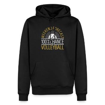 Prévisions du week-end 100% de chances de volleyball - Sweat à capuche Premium bio Homme - noir - Devant - Nico (187cm)