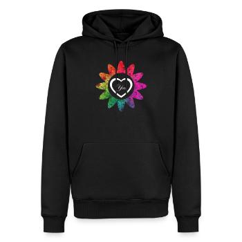 Artistic Floral Valentine Artwork - Men’s Premium Organic Hoodie - black - Front - Nico (187cm)