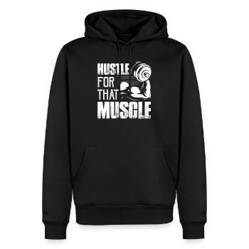 Hustle pour cet entraînement musculaire entraînement poids lif - Sweat à capuche Premium bio Homme - noir - Devant - Nico (187cm)