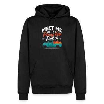 Rencontrez-moi au camion Pumpkin Patch Halloween - Sweat à capuche Premium bio Homme - noir - Devant - Nico (187cm)