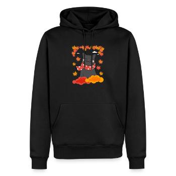 Chat noir C’est l’automne Y’all Feuilles d’automne de citrouille - Sweat à capuche Premium bio Homme - noir - Devant - Nico (187cm)