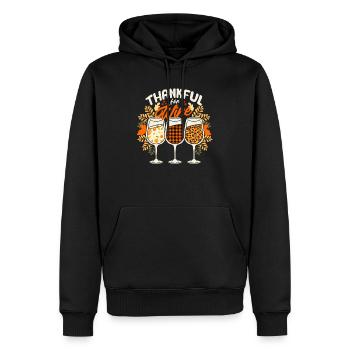 Dankbar für Wein Lustig Thanksgiving Dinner Herbst - Männer Premium Bio Hoodie - Schwarz - Vorne - Nico (187cm)