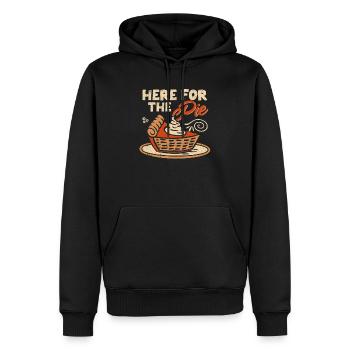 Hier für die Torte Happy Thanksgiving Kürbis - Männer Premium Bio Hoodie - Schwarz - Vorne - Nico (187cm)