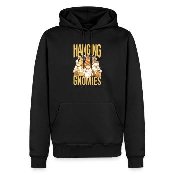 Hanging With My Gnomies Lustige Gartenzwerg Thanks - Männer Premium Bio Hoodie - Schwarz - Vorne - Nico (187cm)