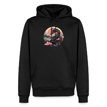 Fantasy Dragon Chinois Cool Anime Arts Dragon Fun - Sweat à capuche Premium bio Homme - noir - Devant - Nico (187cm)