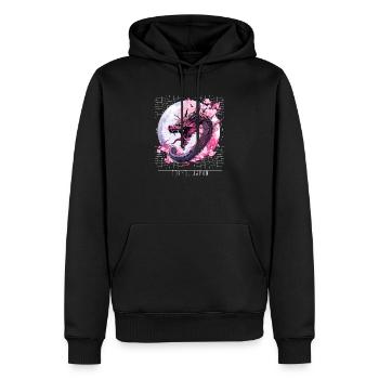Tokyo Dragon japonais d’inspiration asiatique rétro années 80 - Sweat à capuche Premium bio Homme - noir - Devant - Nico (187cm)