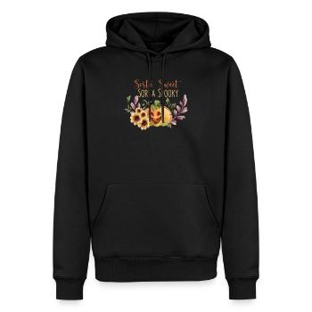 Irgendwie süß Irgendwie gruselig Blume Kürbis - Männer Premium Bio Hoodie - Schwarz - Vorne - Nico (187cm)