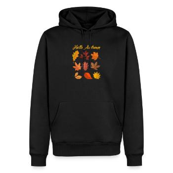 Hallo Herbst Blätter Saison Thanksgiving Herbst - Männer Premium Bio Hoodie - Schwarz - Vorne - Nico (187cm)