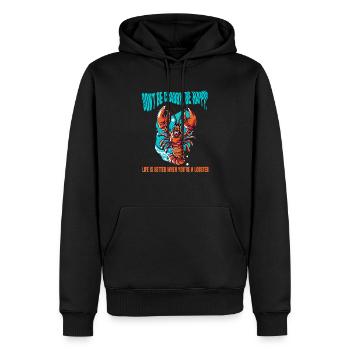 NE SOYEZ PAS CRABE, SOYEZ HEUREUX. LA VIE EST MEILLEURE HOMARD - Sweat à capuche Premium bio Homme - noir - Devant - Nico (187cm)
